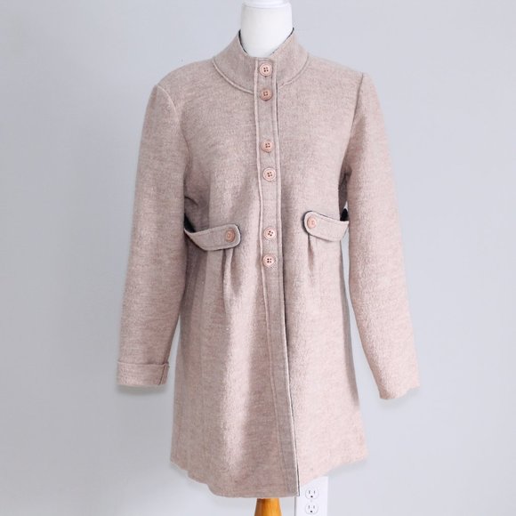 Cullen Jackets & Blazers - Cullen Women's Wool Tan Button Up Jacket XL